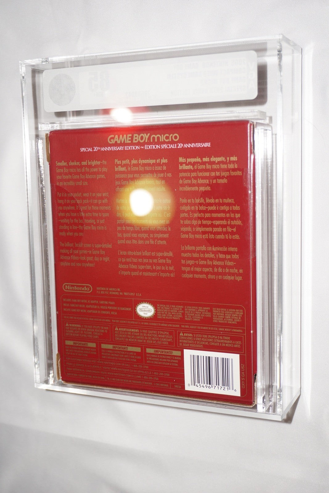 Special 20th Anniversary Nintendo Game Boy Micro Gameboy NEW Sealed VGA 85
