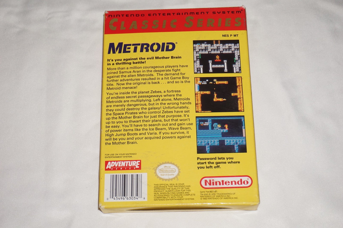 Metroid Classic Series Yellow (Nintendo NES) Complete in Box CIB