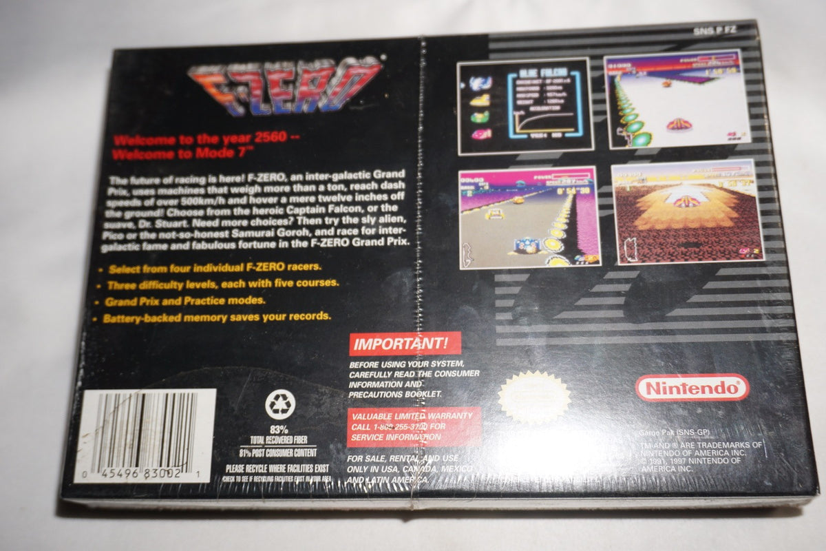 F Zero PC (Super Nintendo SNES) NEW Sealed
