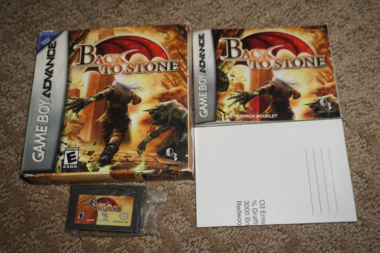 Back To Stone (Nintendo Gameboy Advance Boy GBA) Complete Box w/ Reg