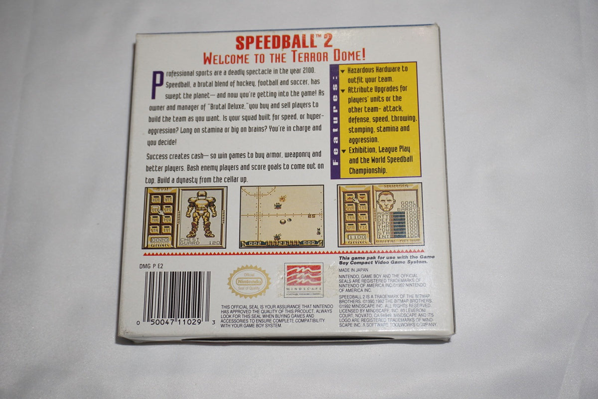 Speedball 2 (Nintendo Game Boy Gameboy) Complete in Box CIB