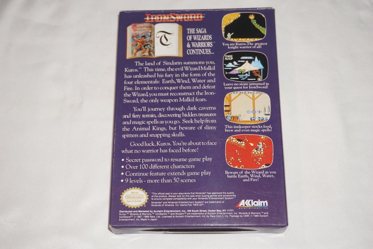 Iron Sword Wizards and Warriors II (Nintendo NES) Complete in Box CIB