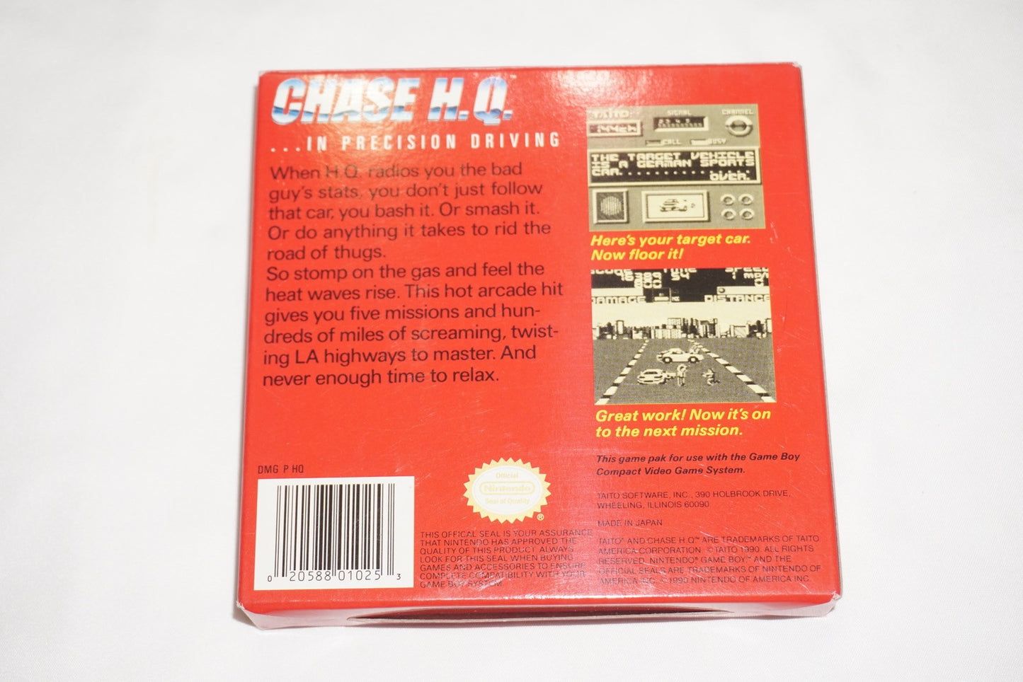 Chase H.Q HQ (Nintendo Game Boy Game Boy) Complete in Box CIB