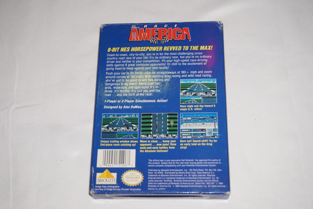 Race America (Nintendo NES) Complete in Box CIB