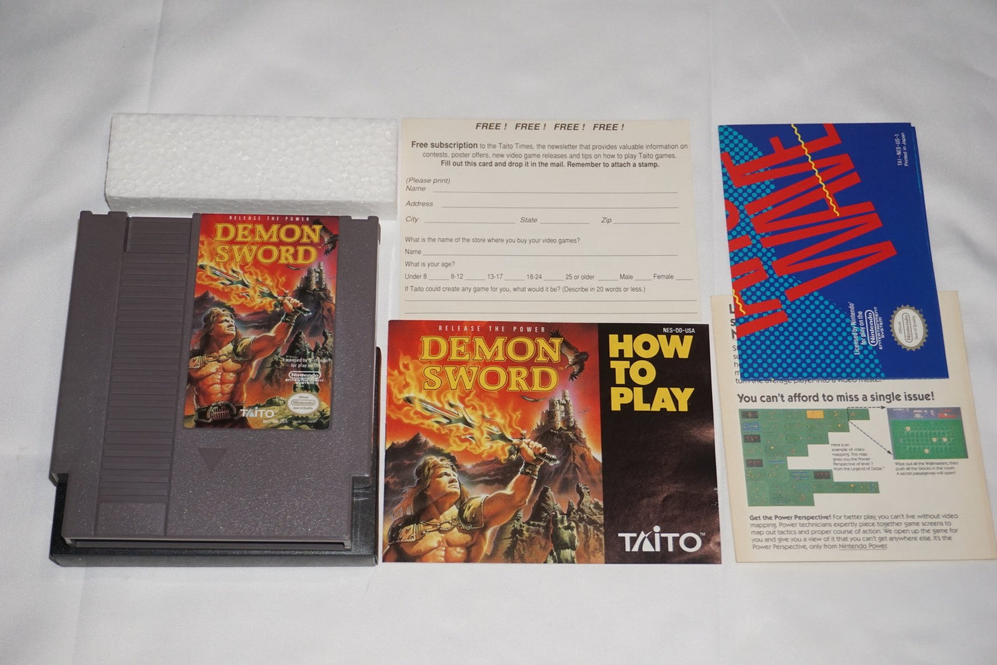 Demon Sword (Nintendo NES) Complete in Box w/ Reg Card CIB