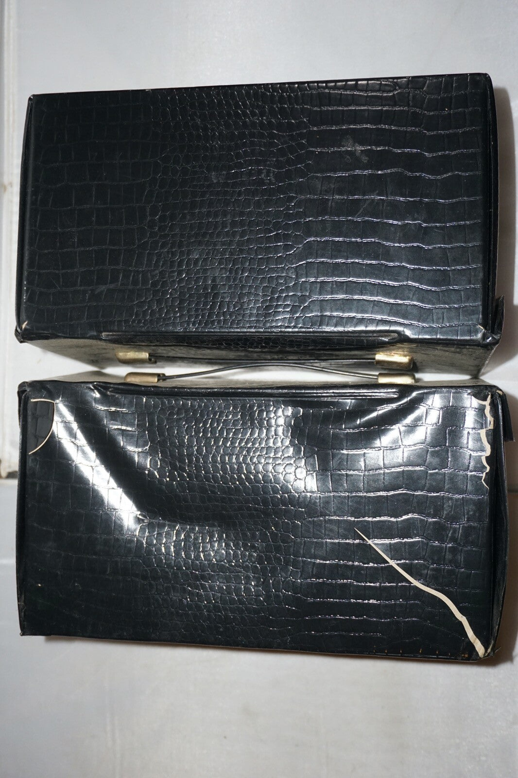 Pair of Black Croc Cartridge Carrying Case (Nintendo NES) Set of 2 Lot