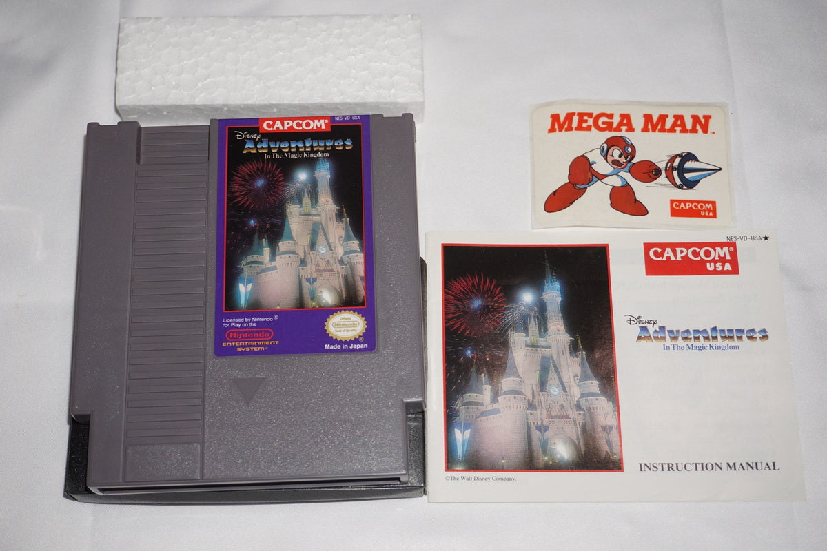 Disney Adventures in Magic Kingdom (Nintendo NES) Complete Mega Man Sticker CIB