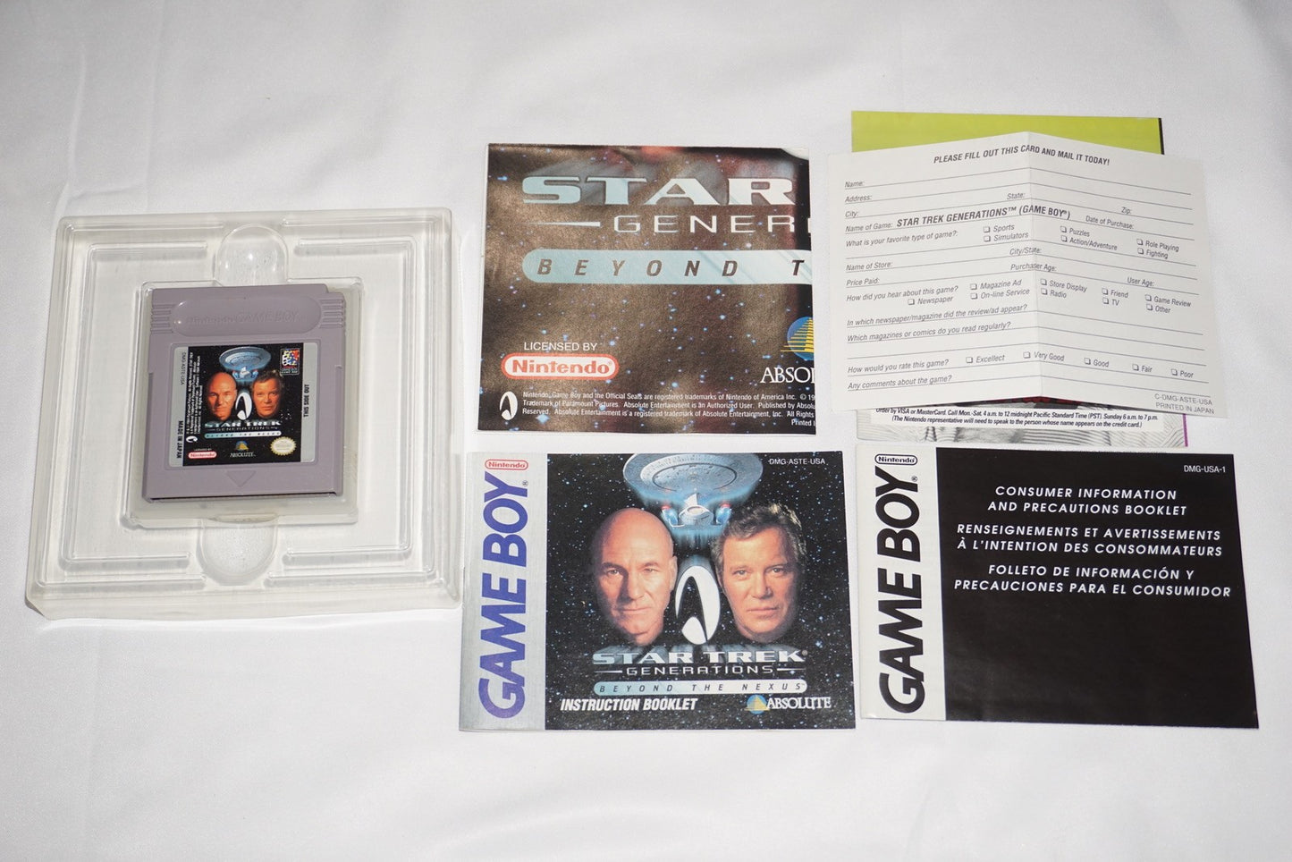 Star Trek Generations Beyond the Nexus (Game Boy Gameboy) Complete w/ Reg CIB