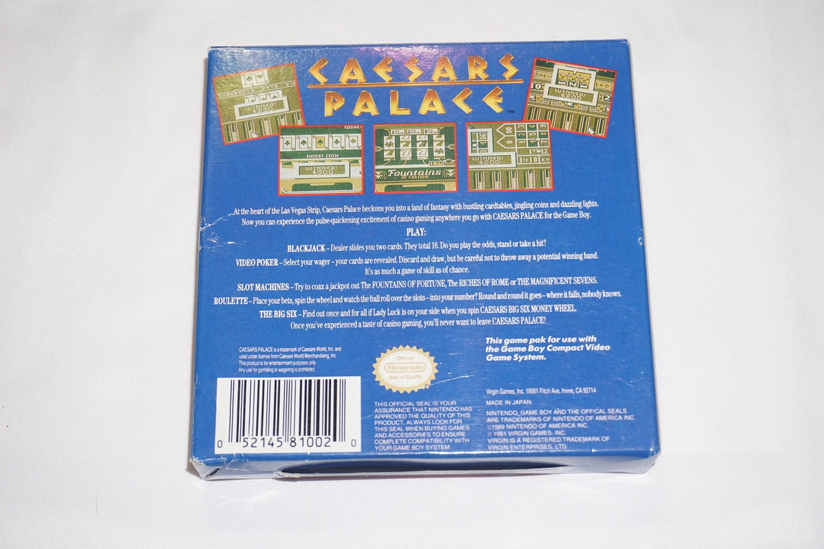 Caesars Palace (Nintendo Game Boy) Complete in Box w/ Reg CIB