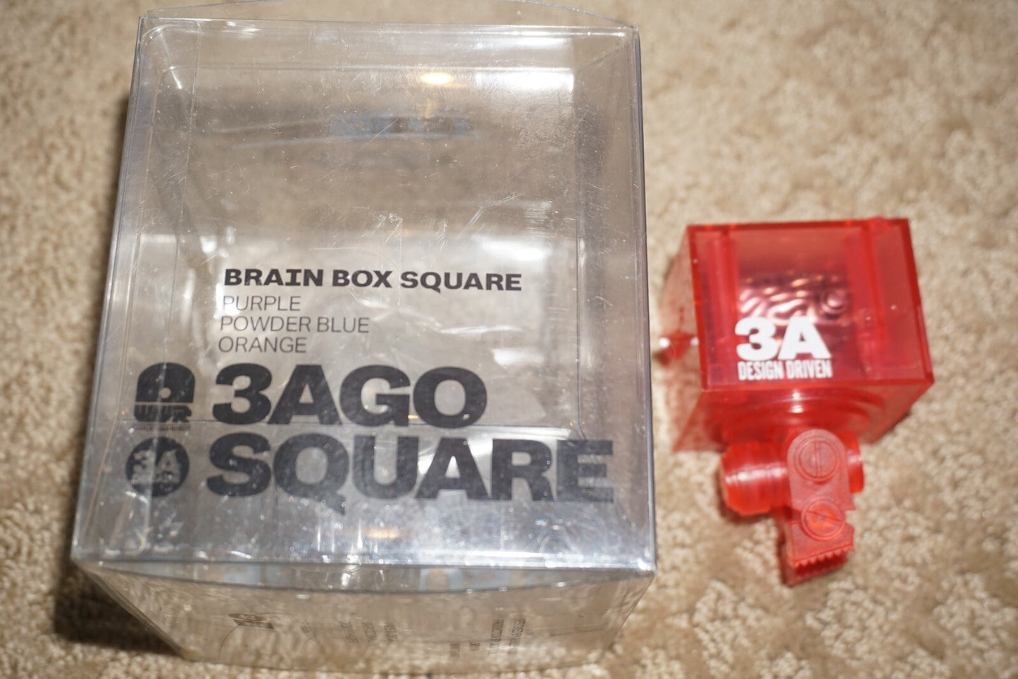 3A 3ago Square Brain Box Orange 3" Figure