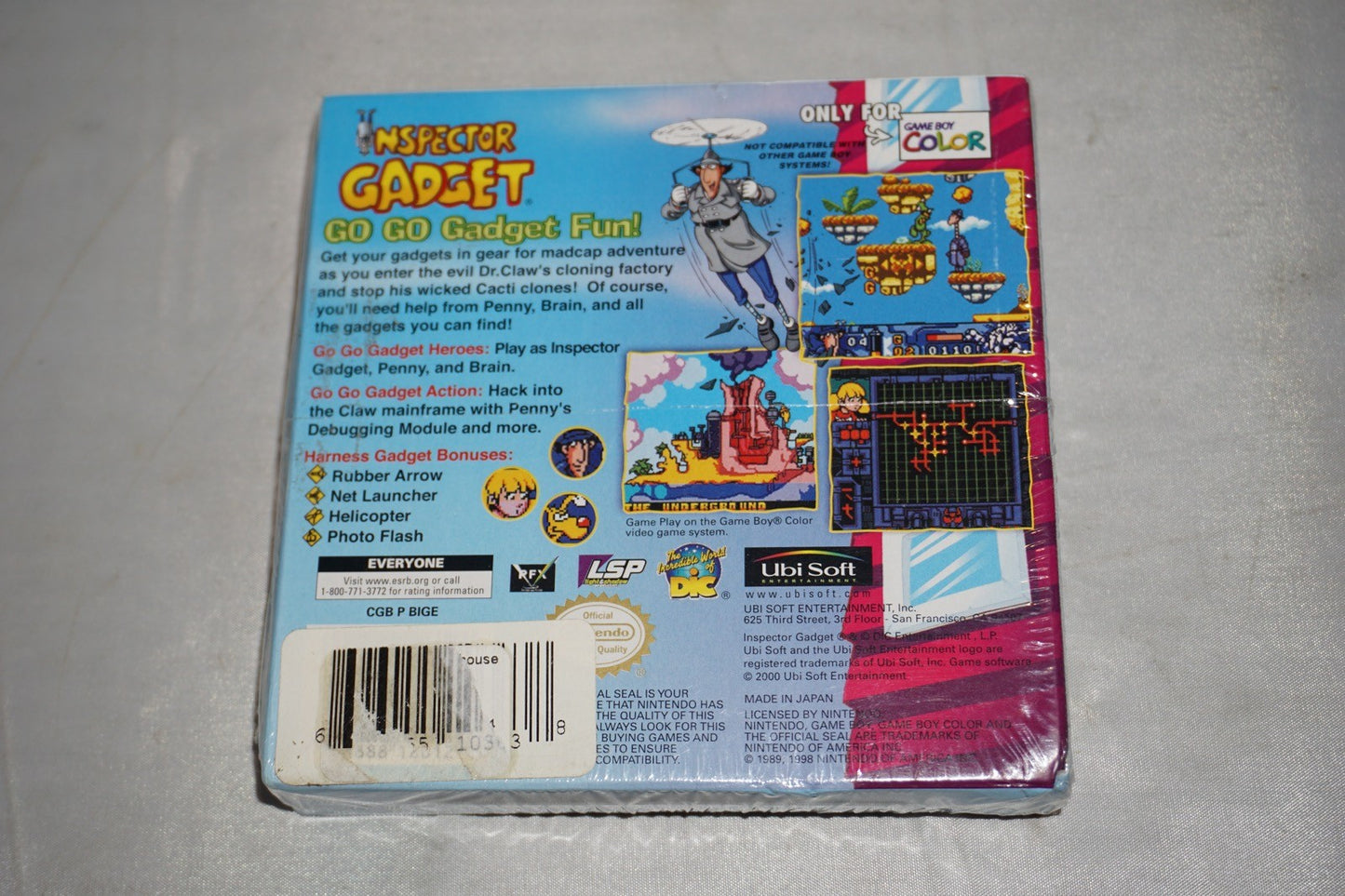 Inspector Gadget: Operation Madkactus (Gameboy Color GBC Game Boy) NEW Sealed