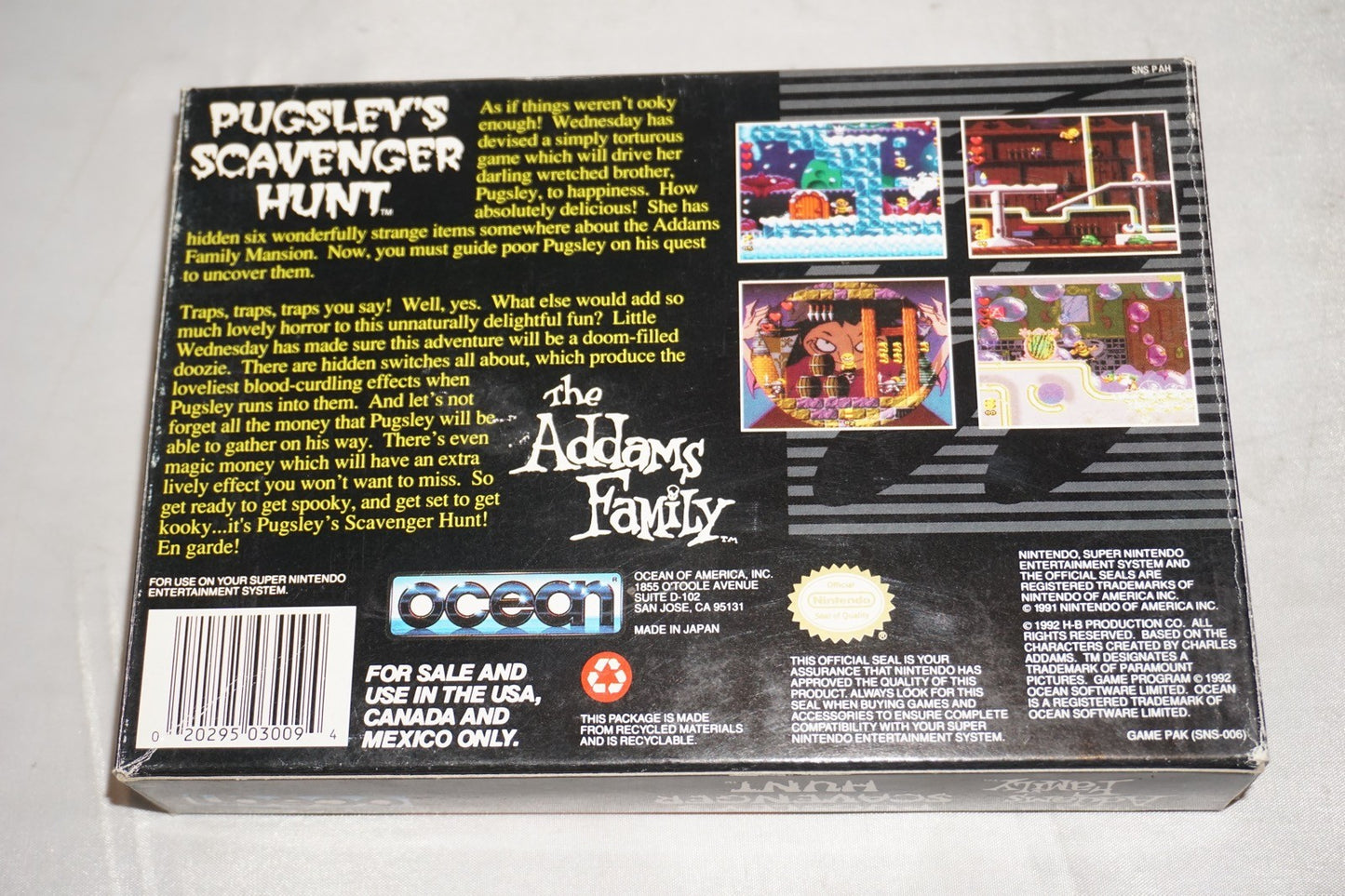 Pugsley's Scavenger Hunt Addams Family (Super Nintendo SNES) Complete in Box CIB