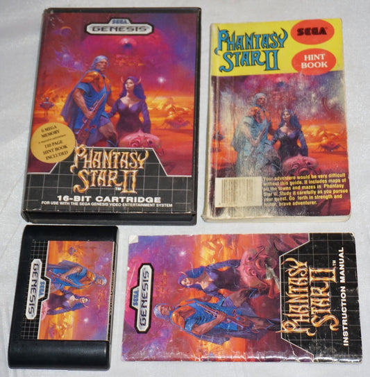 Phantasy Star II 2 (Sega Genesis) Complete w/ Hint Book