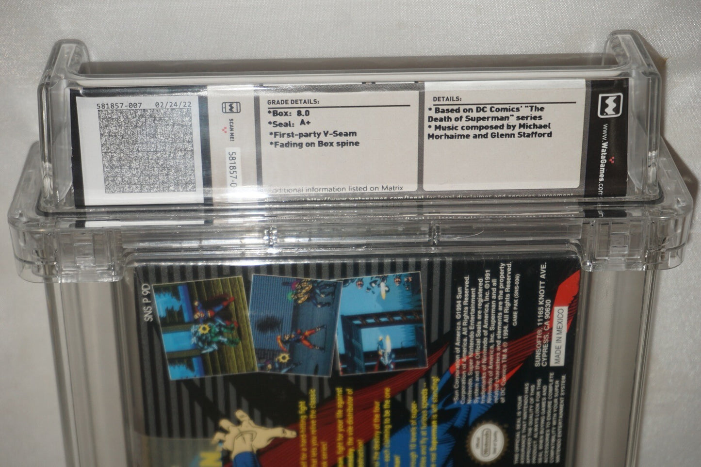 Death and Return of Superman (Super Nintendo SNES) NEW Sealed WATA 8.0 A+