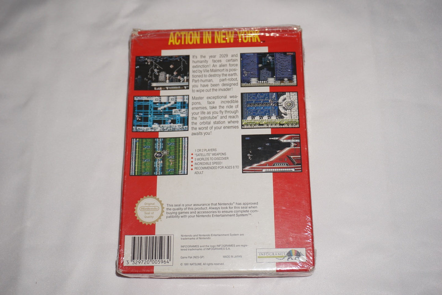 Action in New York (Nintendo NES) with Box No Manual PAL A UK
