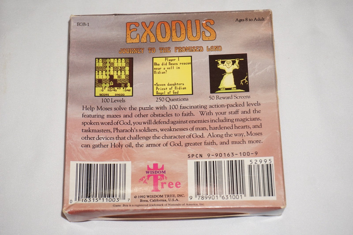 Exodus: Journey to the Promised Land (Nintendo Game Boy) Complete in Box CIB