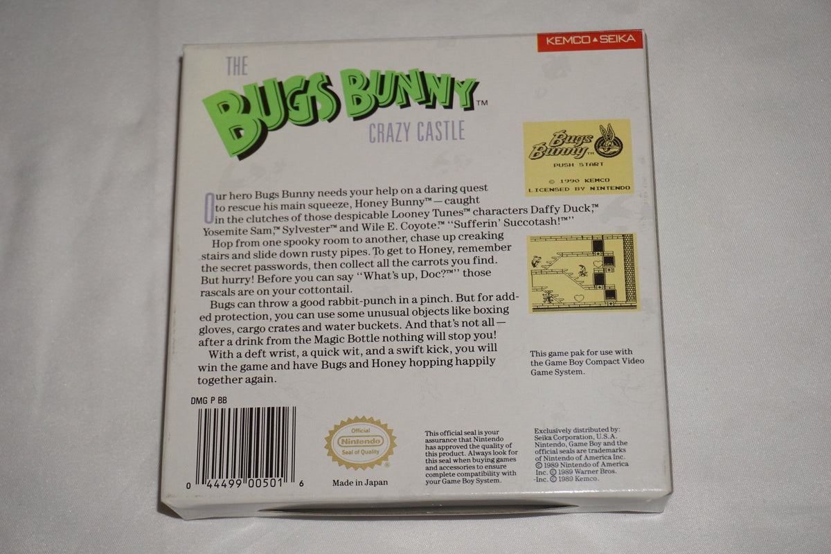 Bugs Bunny Crazy Castle (Nintendo Game Boy Game Boy) Complete in Box w/ Reg CIB