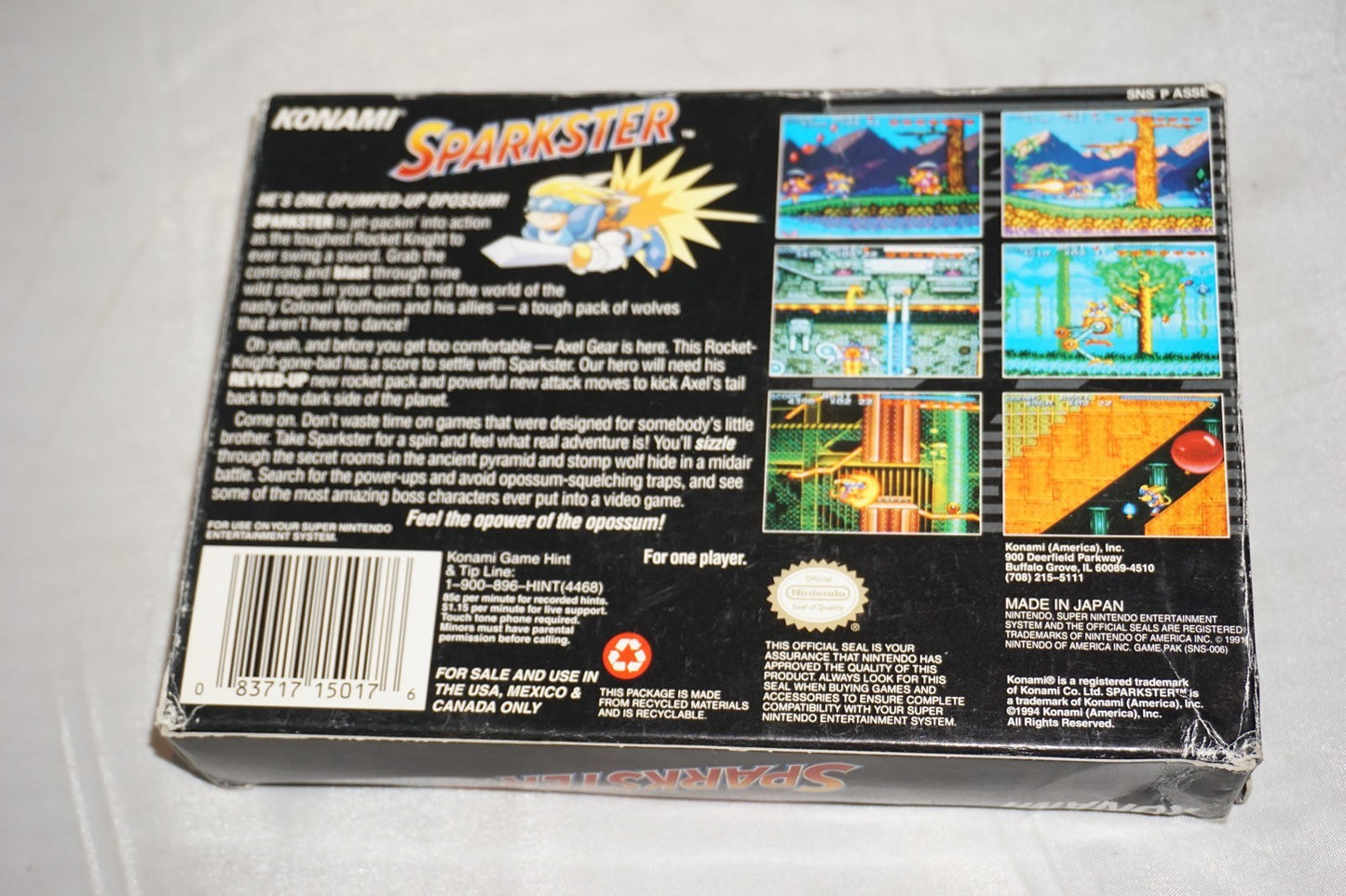 Sparkster (Super Nintendo SNES) Complete in Box CIB