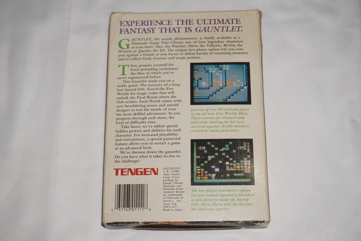 Gauntlet 1 Grey Tengen (Nintendo NES) Complete in Box CIB