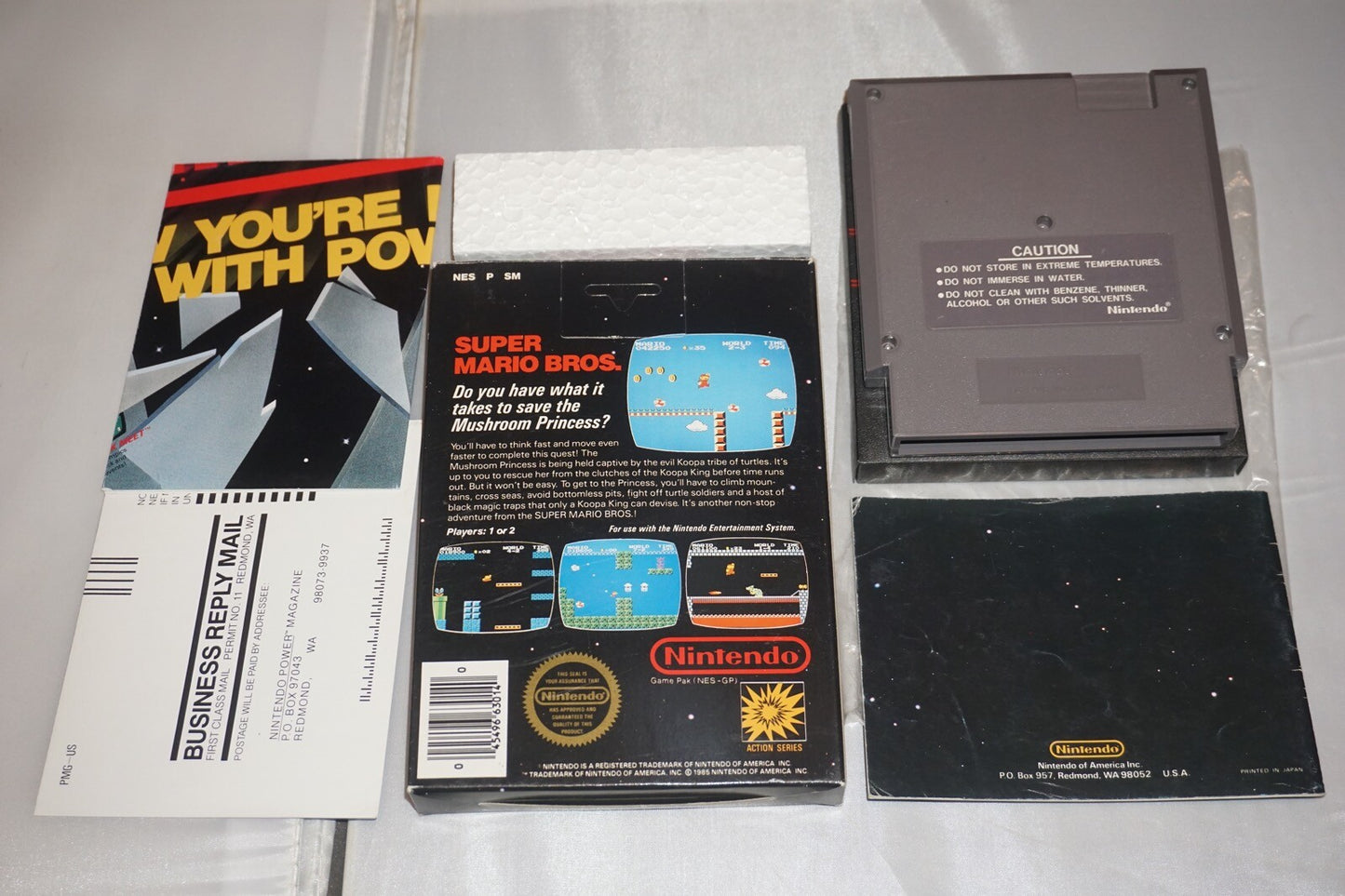 Super Mario Bros HANGTAB (Nintendo NES) Complete in Box CIB Near Mint #1