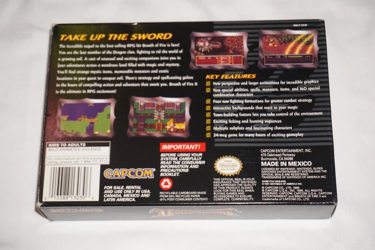 Breath of Fire II 2 (Super Nintendo SNES) Complete in Box CIB