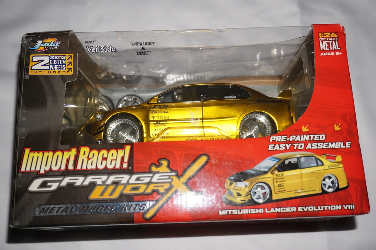 Mitsubishi Lancer Evolution VIII 8 Evo Gold Garage Worx Jada Toys 1:24 NEW