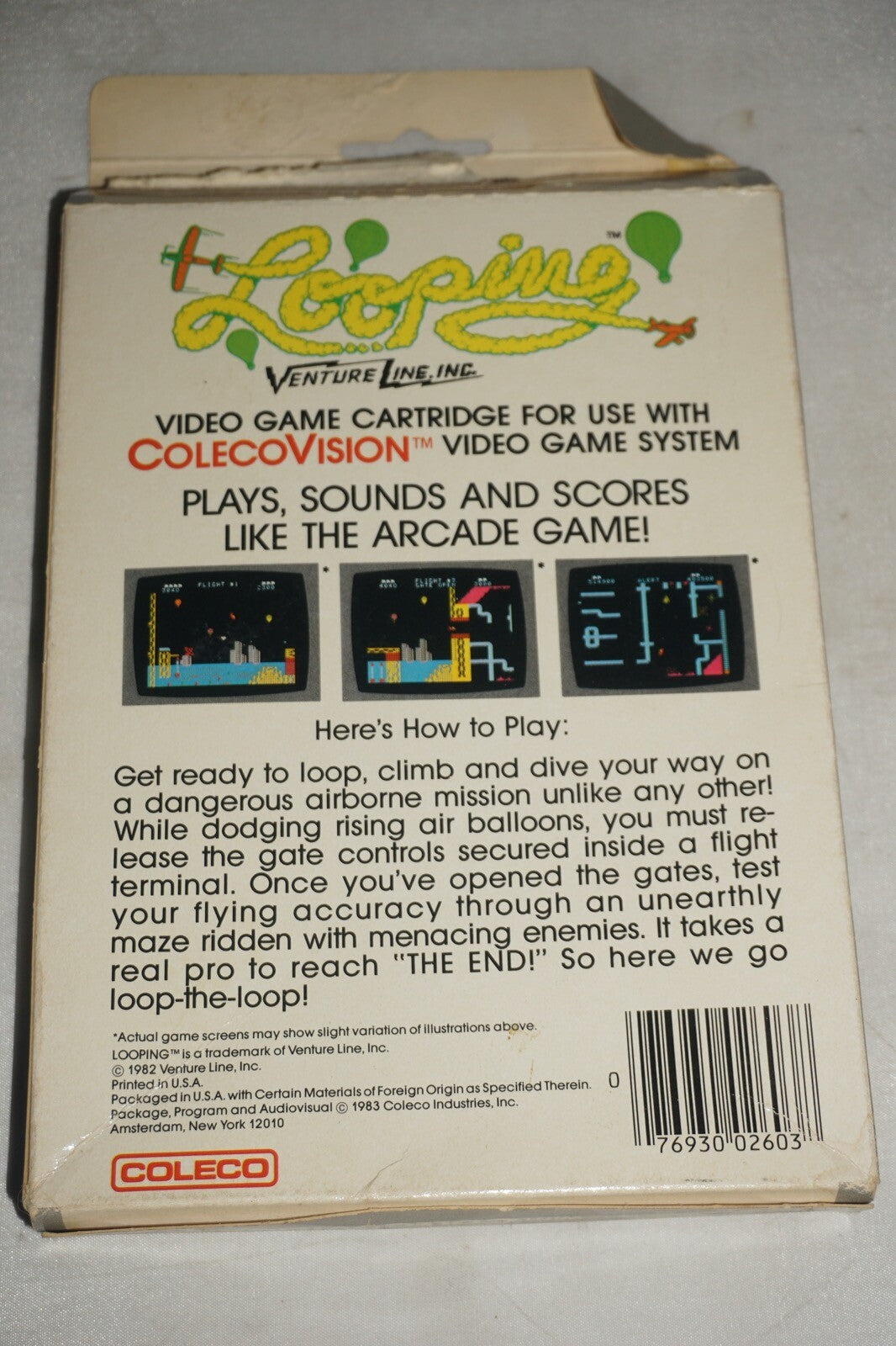 Looping (Colecovision) Complete In Box w/ Reg #2