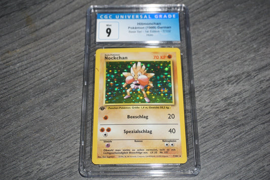 Hitmonchan 7/102 from Pokemon 1st Edition Base Set German Cgc 9 Mint Nockchan