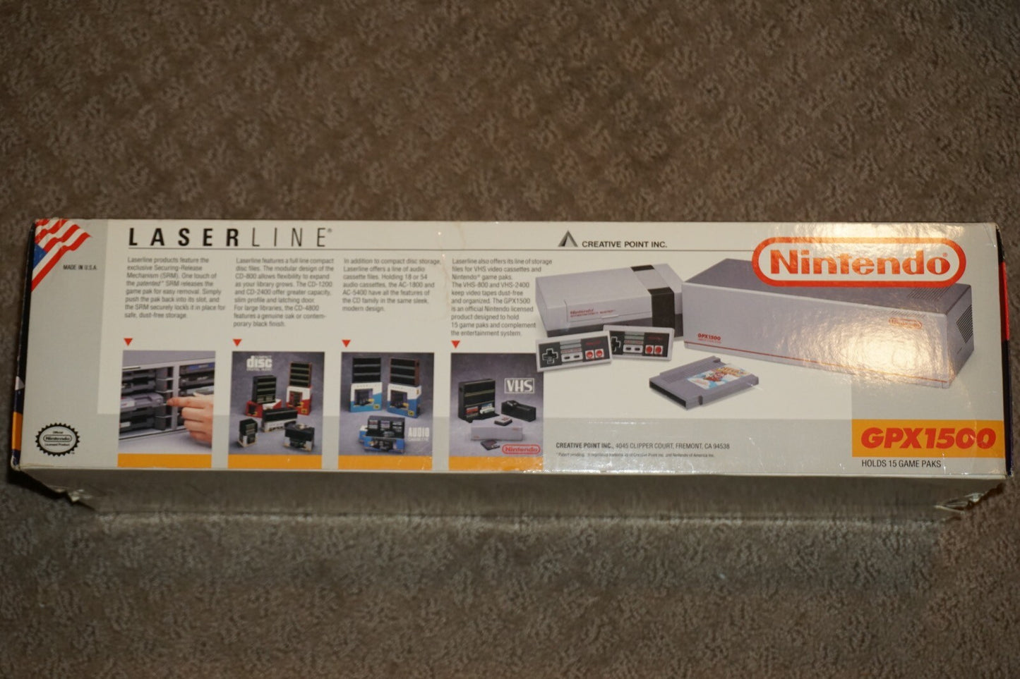 GPX 1500 Laserline Game Pak Storage Case (Nintendo NES) w/ Box Vintage Official