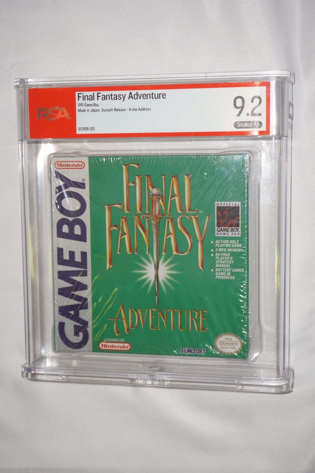 Final Fantasy Adventure (Nintendo Game Boy Gameboy) NEW Sealed 9.2 A+ PSA WATA