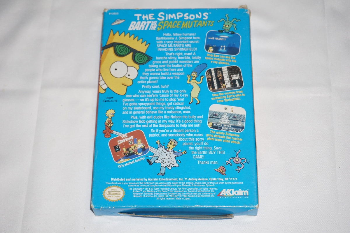 Simpsons Bart vs Space Mutants (Nintendo NES) Complete in Box CIB