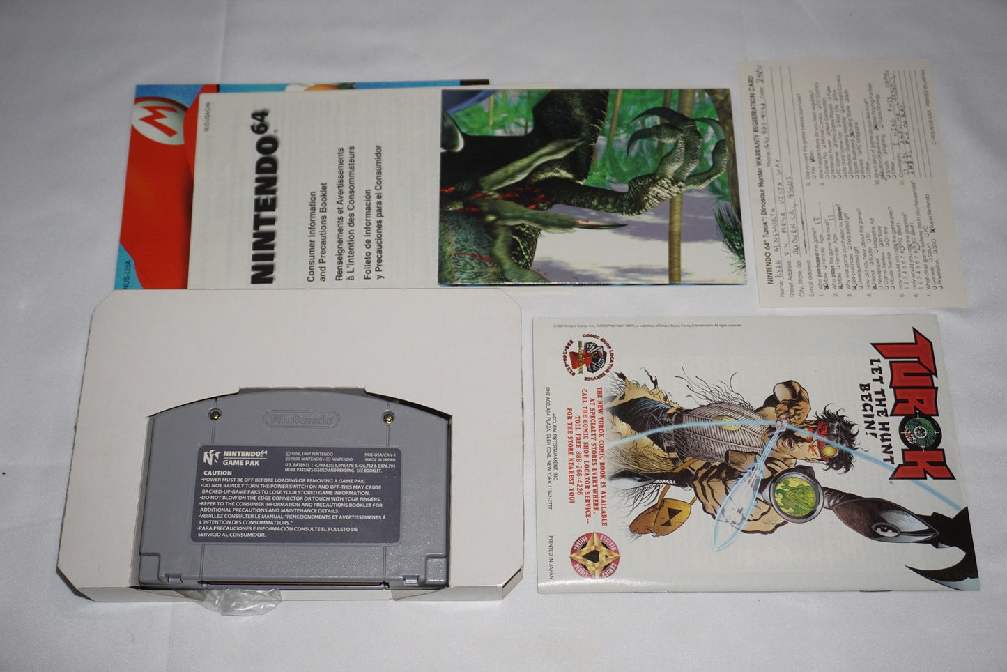 Turok Dinosaur Hunter (Nintendo 64 N64) Complete in Box w/ Reg Card CIB