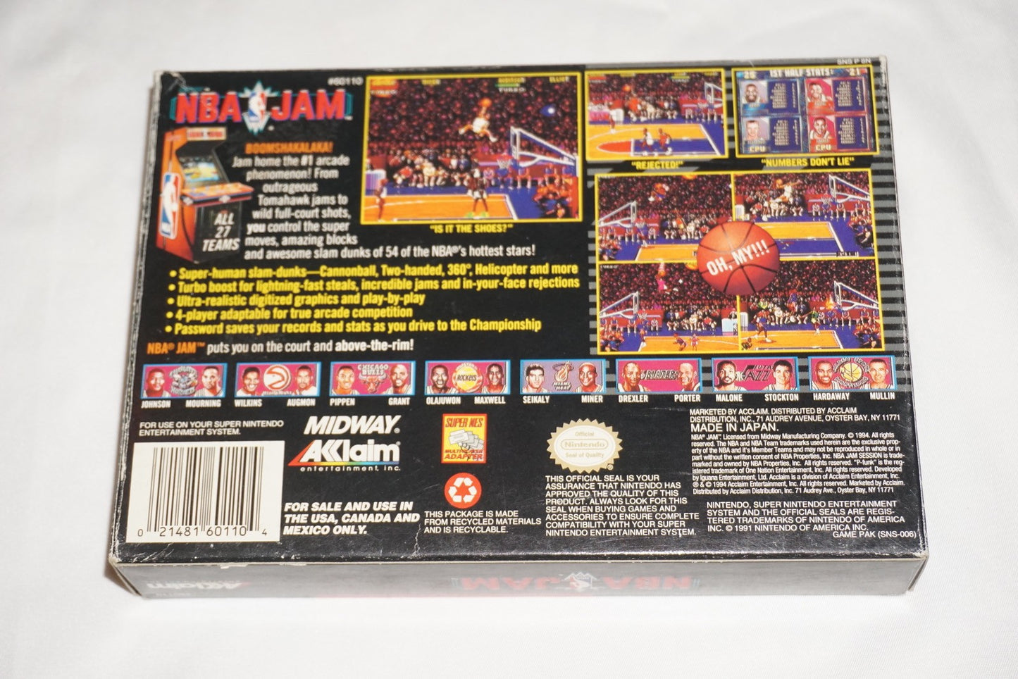 NBA Jam (Super Nintendo SNES) Complete in Box CIB