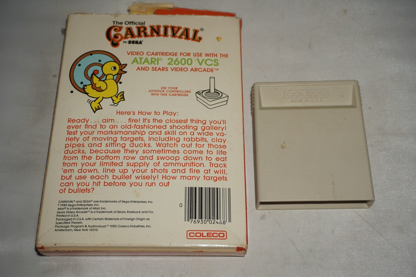 Carnival by Sega Official (Atari 2600) with Box
