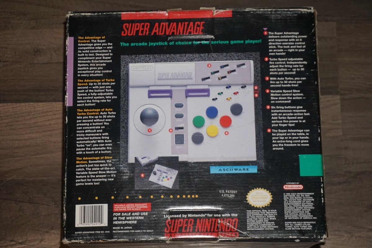 Super Advantage Arcade Stick Controller (Super Nintendo SNES) Complete CIB