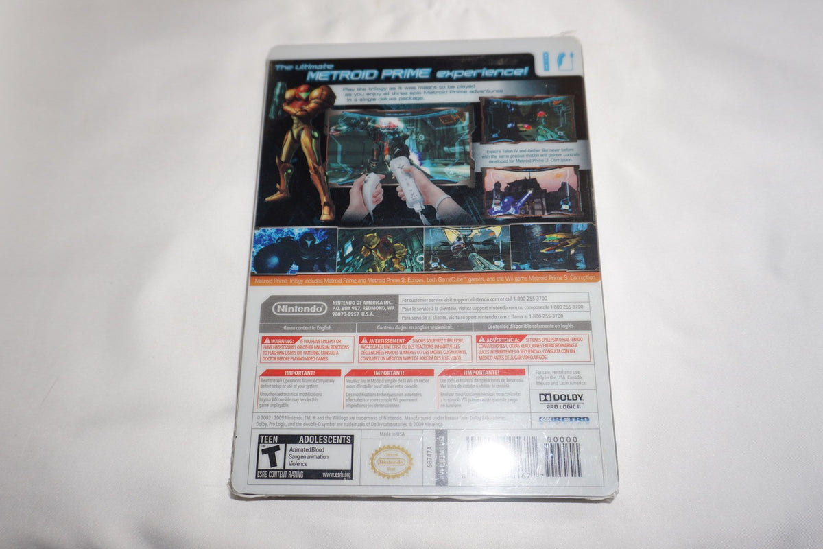 Metroid Prime Trilogy Collector's Steelbook (Nintendo Wii) NEW Sealed