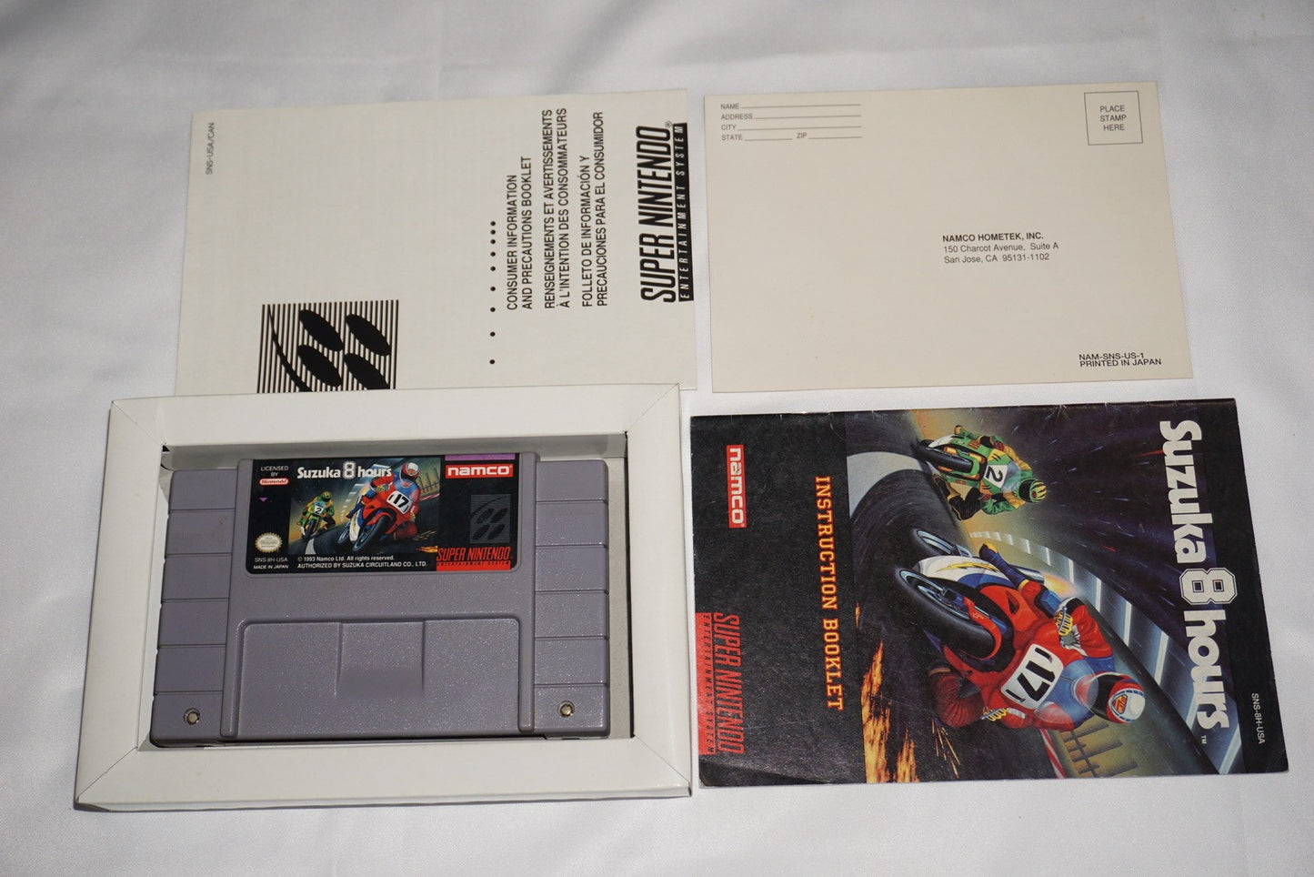 Suzuka 8 Hours (Super Nintendo SNES) Complete in Box w/ Reg CIB