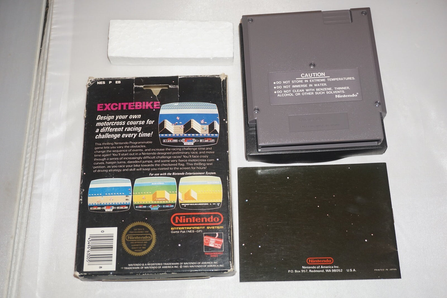 Excitebike HANGTAB No Rev A (Nintendo NES) Complete in Box CIB #3