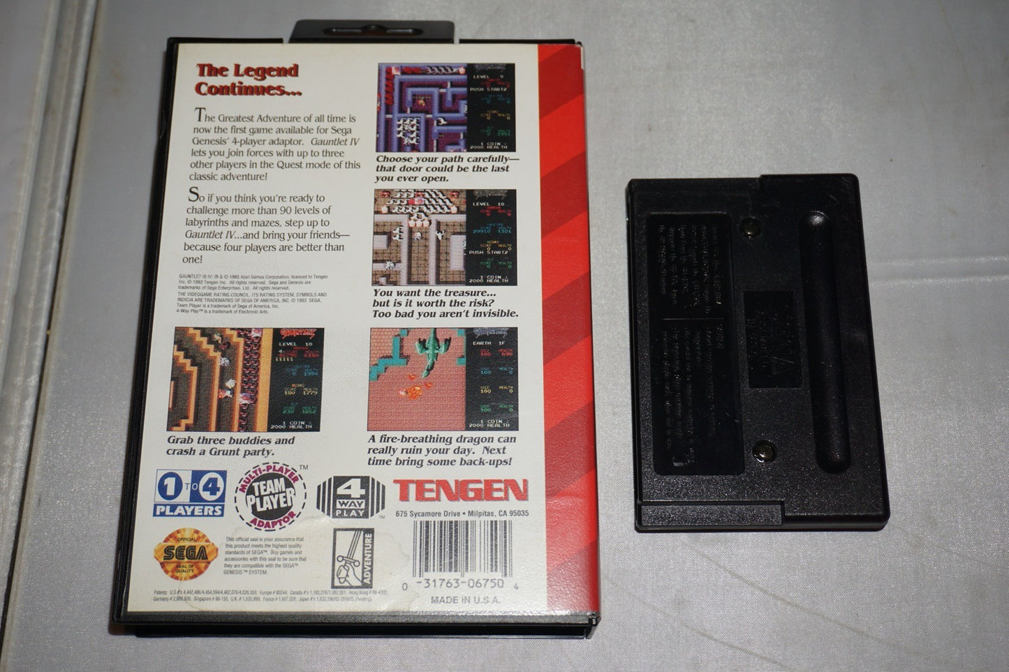 Gauntlet IV 4 (Sega Genesis) with Case No Manual