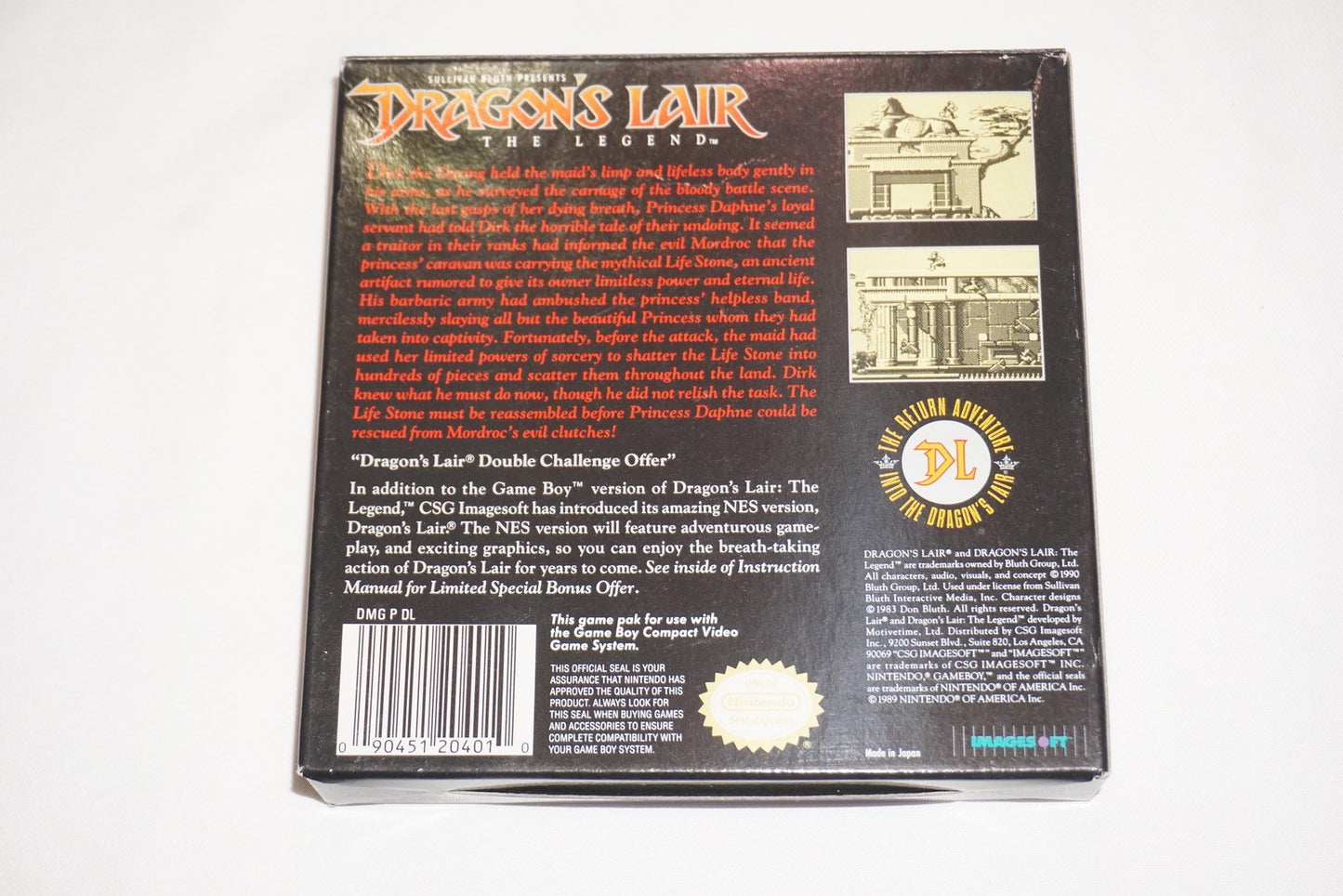 Dragon’s Lair (Nintendo Game Boy Gameboy) Complete in Box w/ Poster CIB