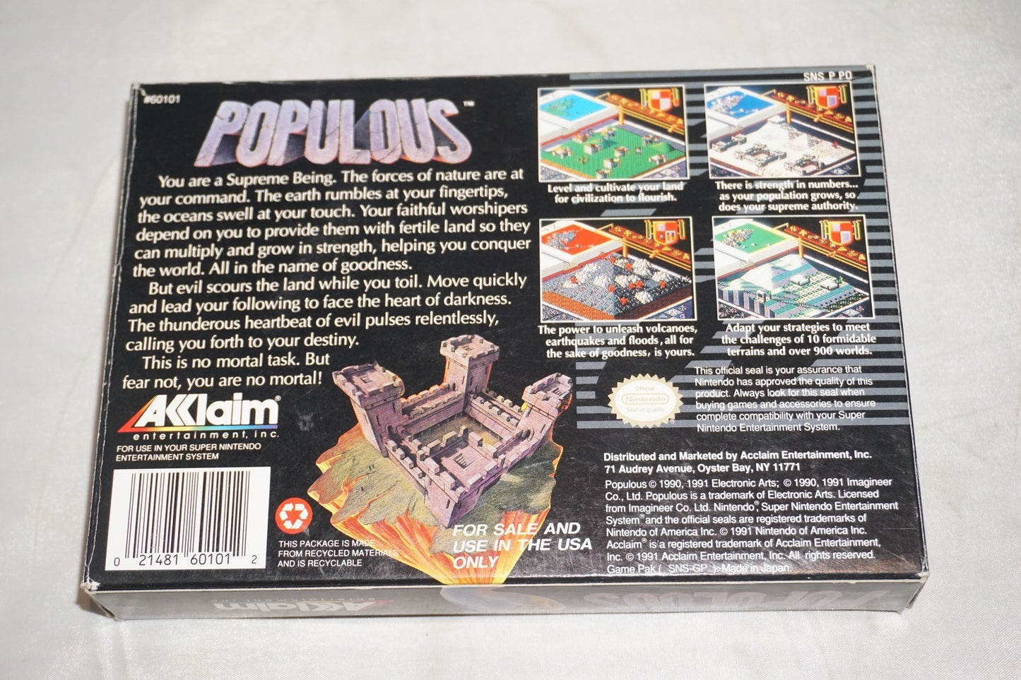 Populous (Super Nintendo SNES) Complete in Box CIB