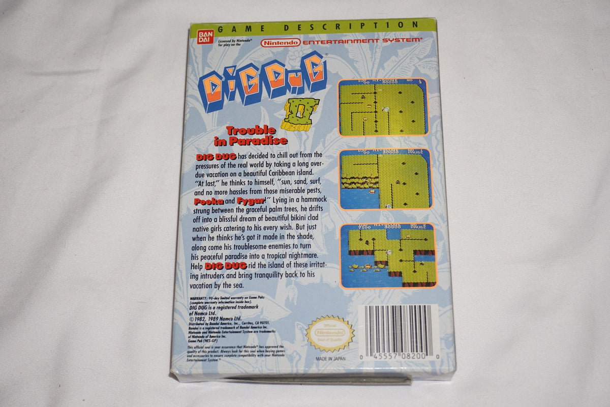 Dig Dug II 2 (Nintendo NES) Complete in Box CIB
