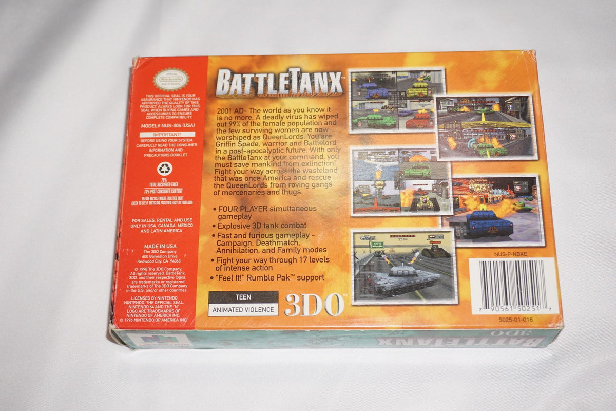 Battletanx (Nintendo 64 N64) Complete in Box w/ Reg Card CIB
