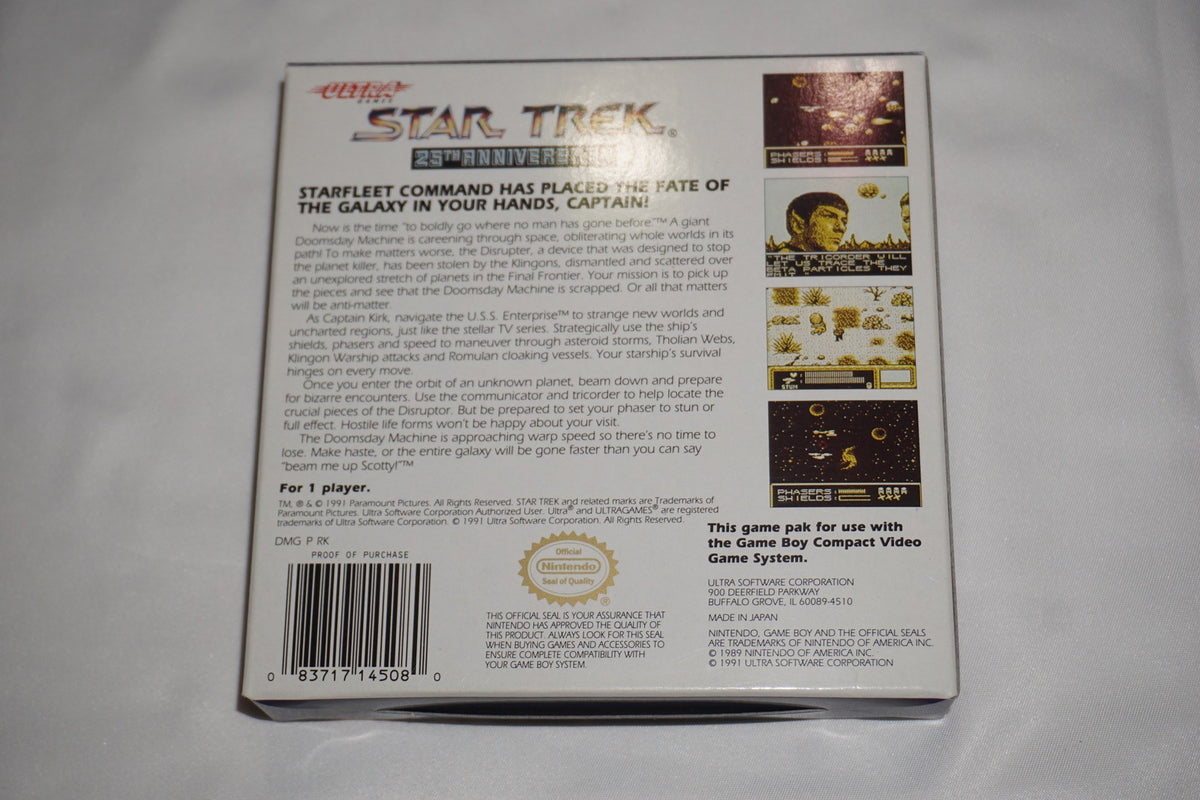 Star Trek 25th Anniversary (Nintendo Game Boy Gameboy) Complete w/ Reg CIB