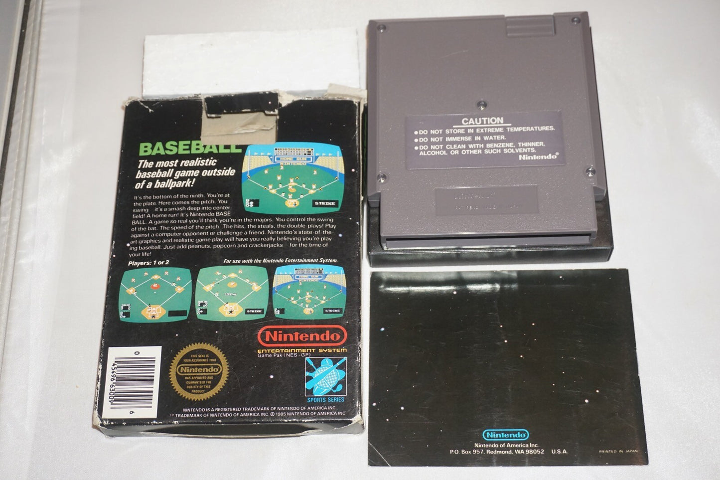 Baseball HANGTAB (Nintendo NES) Complete in Box CIB #2