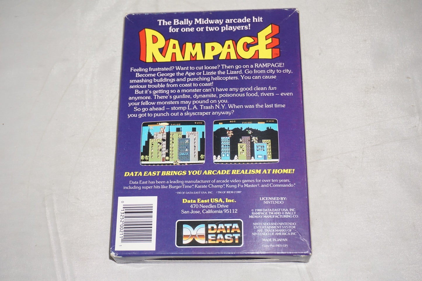 Rampage (Nintendo NES) Complete in Box CIB