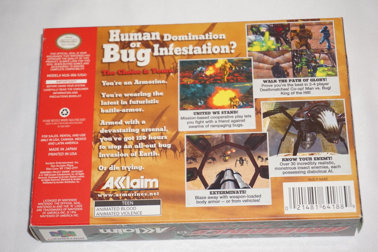 Armorines: Project S.W.A.R.M Swarm (Nintendo 64 N64) Complete in Box CIB