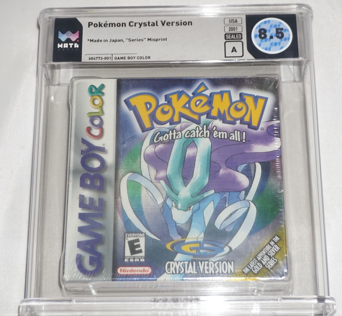 Pokemon Crystal Misprint (Nintendo Game Boy Color Gameboy) CGC 8.5 A NEW Sealed