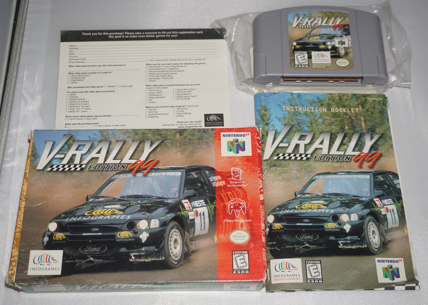 V Rally 99 (Nintendo 64 N64) Complete in Box w/ Reg Card CIB