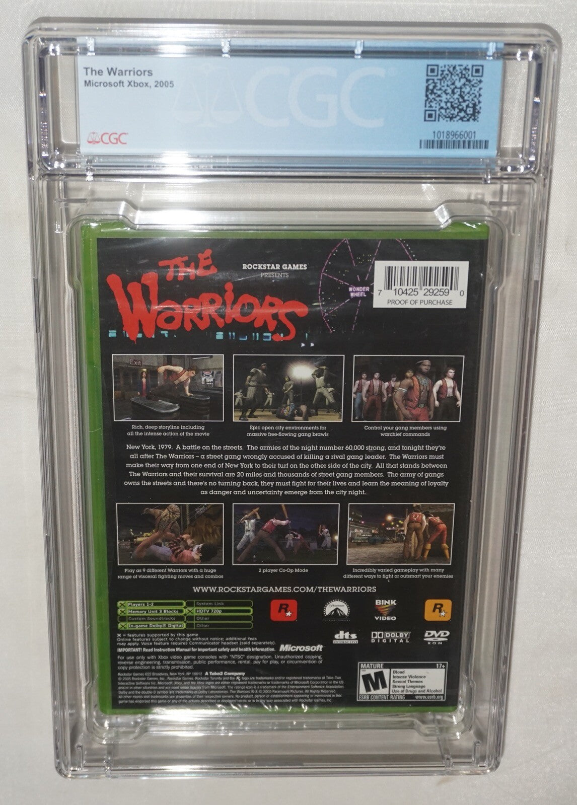 The Warriors (Microsoft Xbox) CGC 9.6 A+ NEW Sealed